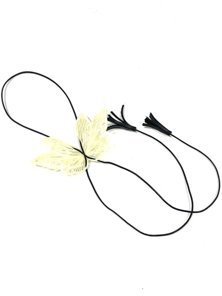 acrylic jewelry - wing necklace - ivory