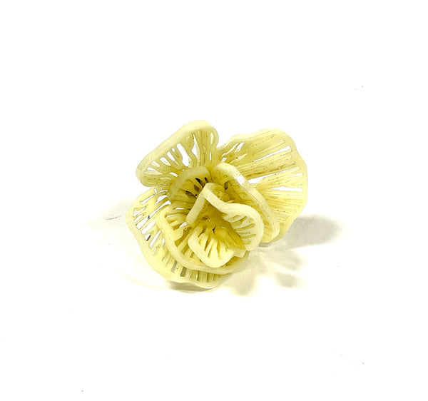 acrylic jewelry - bloom ring - ivory