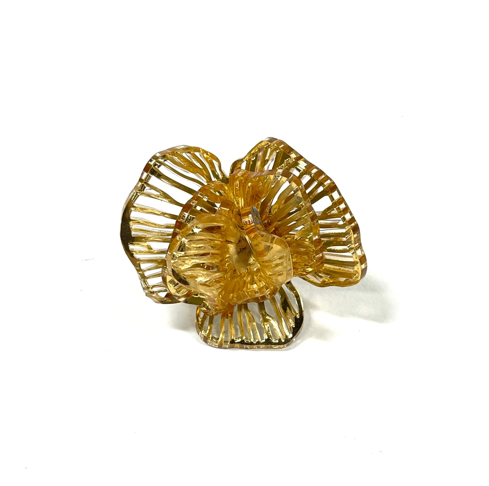 acrylic jewelry - bloom ring - gold mirror