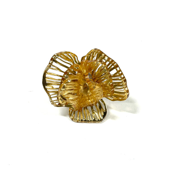 acrylic jewelry - bloom ring - gold mirror