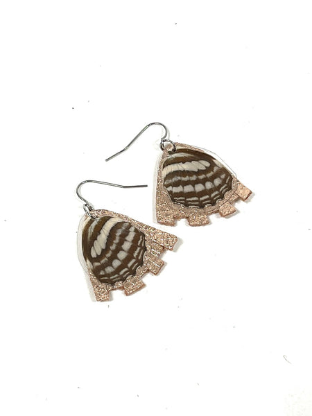 butterfly wings - metallic pink fringe