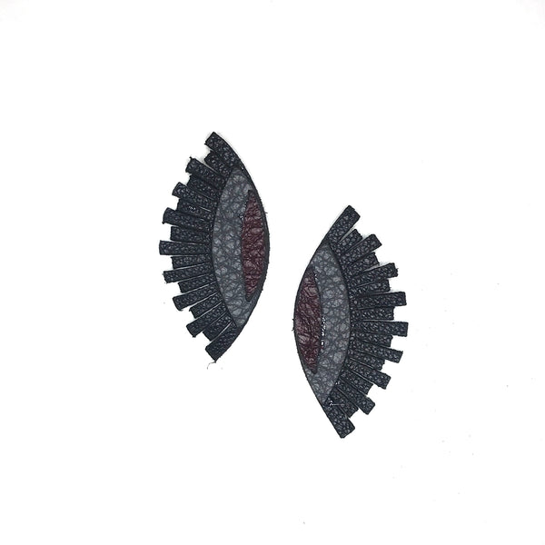 Leather Jewelry - WINK in black and red
