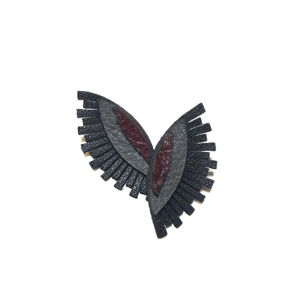 Leather Jewelry - WINK in black and red