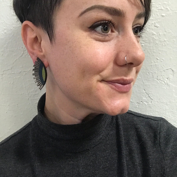 Leather Jewelry - WINK in bronze and green