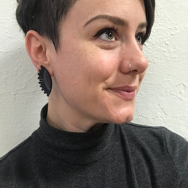 Leather Jewelry - WINK in black and red