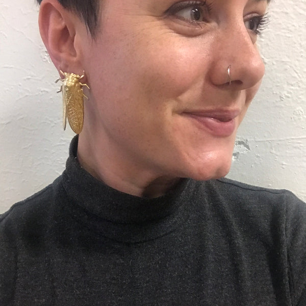 Brass Jewelry - cicadas
