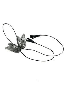 acrylic jewelry - wing necklace - translucent charcoal