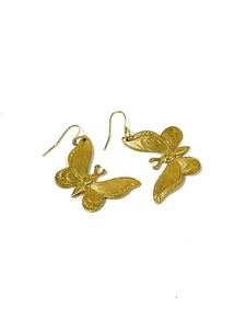 Brass Jewelry - moth earrings