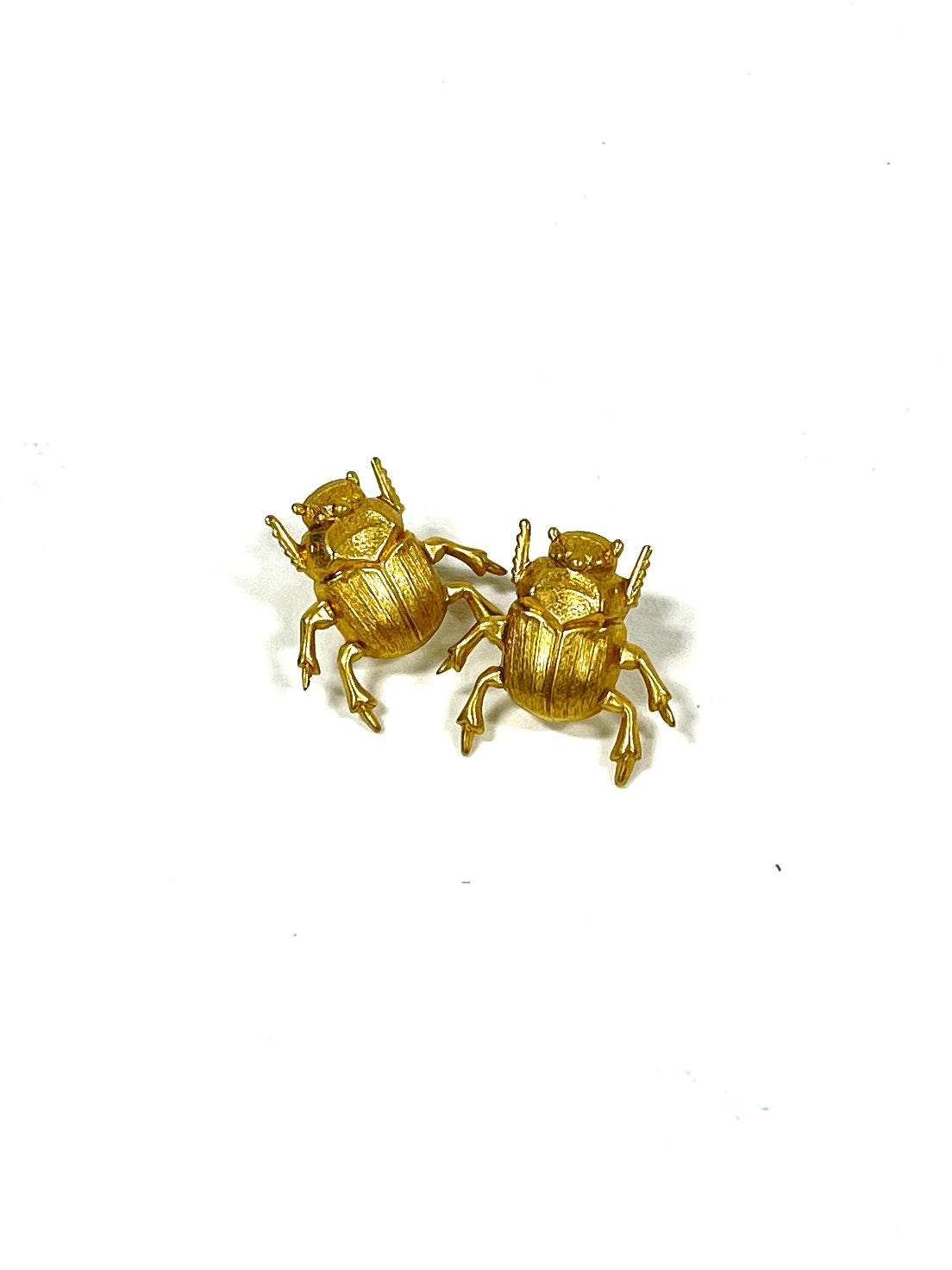 Brass Jewelry - beetle earrings
