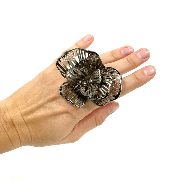 acrylic jewelry - bloom ring - bronze mirror