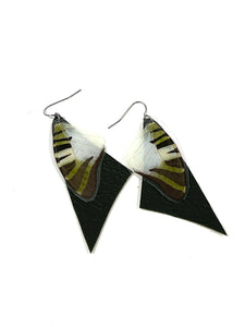 butterfly wings - olive with stripes