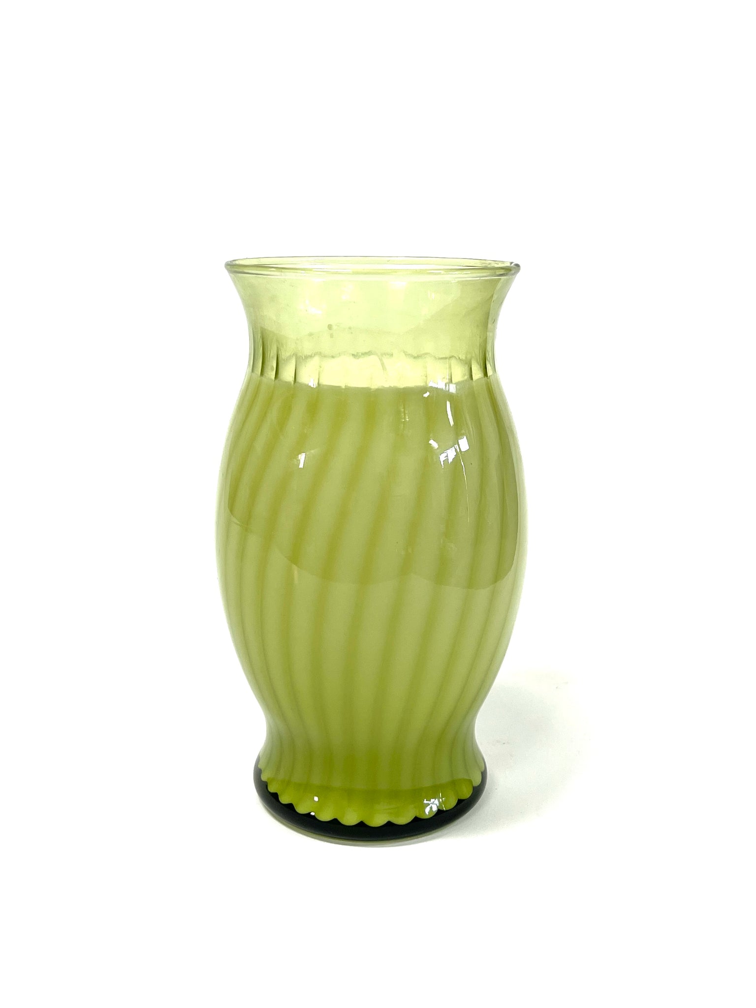 candles - glass green vase