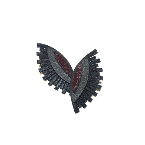 Leather Jewelry - WINK in black and red